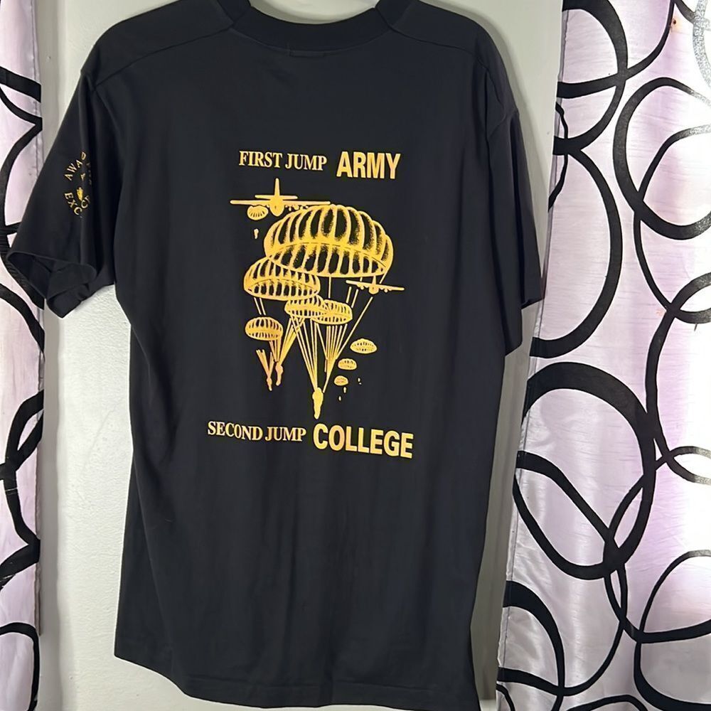 US Army jump college black and gold short sleeve shirt new size large - Picture 6 of 10